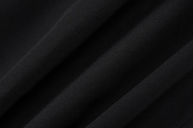 Black Sleeveless Sexy Mini Dress For Women Fashion Zipper Deep V Neck Two Pocket A-line Night Club Party Dress Elegant