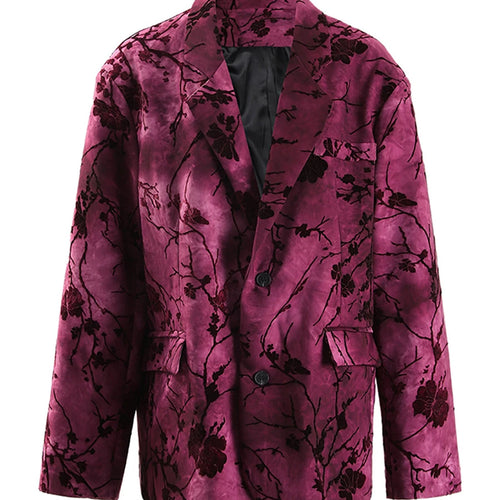 Load image into Gallery viewer, Floral Printting High Street Blazer For Women Notched Collar Long Sleeve Spliced Button Chic Slimming Blazer Female
