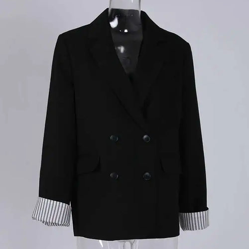 Load image into Gallery viewer, Women Apricot Striped Color-block Elegant Blazer New Lapel Long Sleeve Jacket Fashion Tide Spring Autumn 2025 CPG1175
