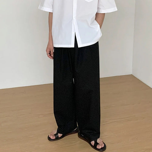 Load image into Gallery viewer, Casual Pants Men Pleated Solid Color Trend Loose Straight Trousers Korean Style Droop Wide Leg Sports Bottom Simple 9C8996
