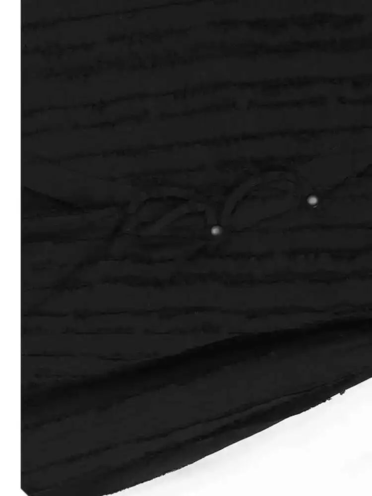 Women Black Irregular Tassels Big Size Vintage Blouse New Lapel Long Sleeve Shirt Fashion Tide Spring Autumn 2025 1DH7095