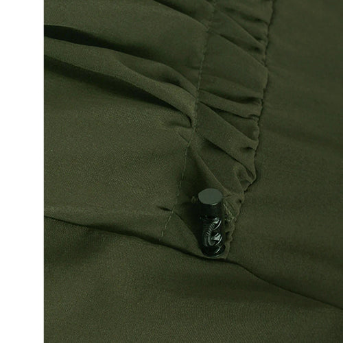 Load image into Gallery viewer, High Elastic Waist Khaki Pleated Belted Drawstring A-line Half-body Skirt Women Fashion New Spring Autumn 2025 1DJ1046
