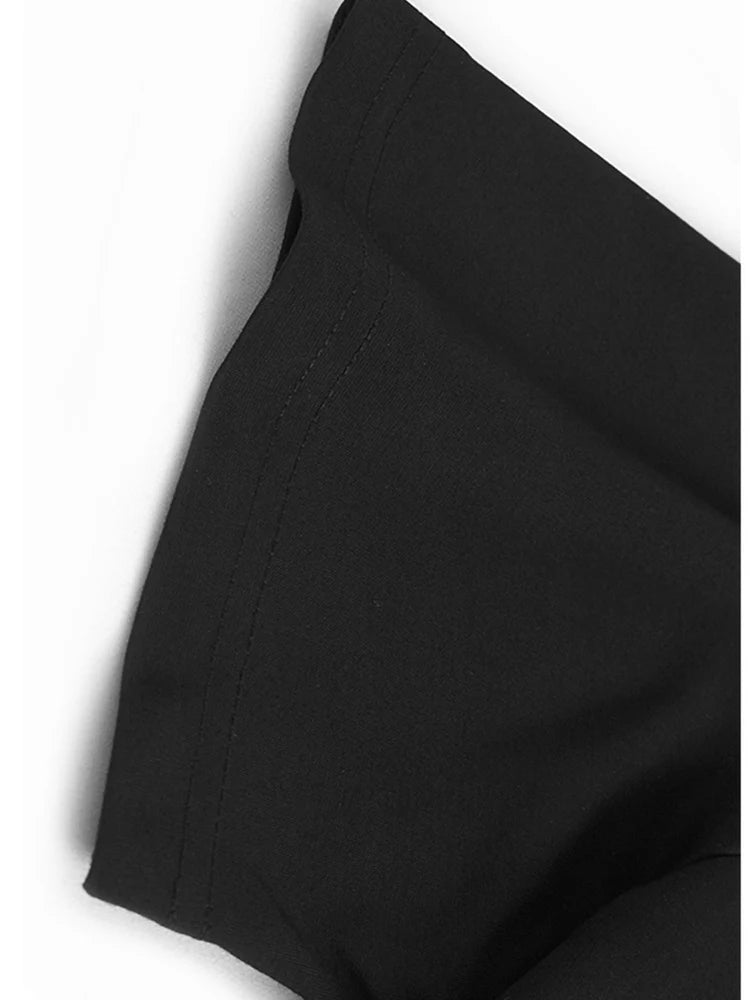 Women Black Three-dimensional Flower Big Size Midi Dress New Round Neck Short Sleeve Fashion Spring Summer 2025 1DJ1191