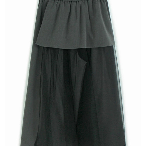 Load image into Gallery viewer, High Elastic Waist Gray Irregular Mesh Spliced Wide Leg Pants New Trousers Women Fashion Tide Spring Autumn 2025 1DJ1324
