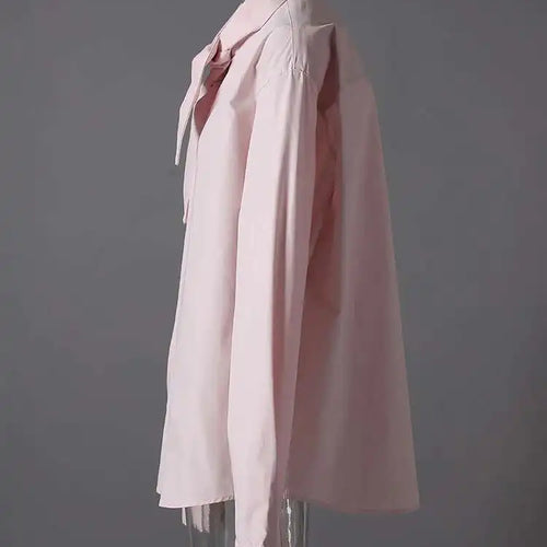 Load image into Gallery viewer, Women Blue Bandage Big Size Elegant Blouse New Stand Collar Long Sleeve Shirt Fashion Tide Spring Autumn 2025 CPG2855
