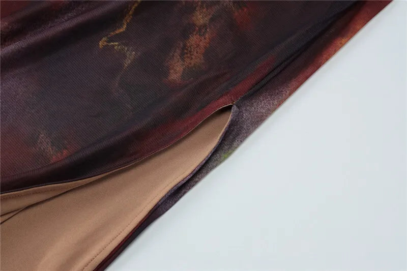 Halter Deep V Neck Print Sexy Maxi Dress For Women Gown Summer New Hollow Out Sleeveless Backless Beach Long Dress