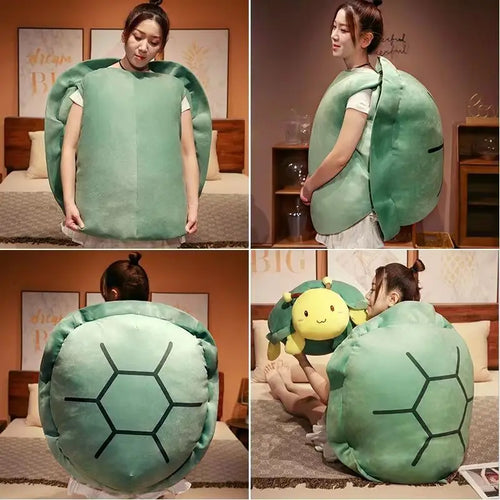 Load image into Gallery viewer, 100CM Funny Big Turtle Shell Plush Toy Adult Can Wear Sleeping Bag Stuffed Soft Pillow Cushion Creative Gifts For Friends Kids
