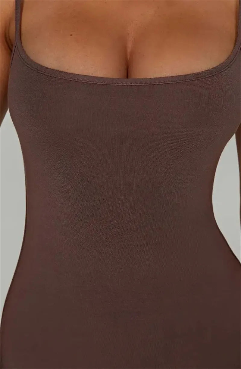 Spaghetti Strap Backless Bodycon Maxi Dress Women Autumn New Thickened Fabric Sleeveless Club Party Sexy Long Dress