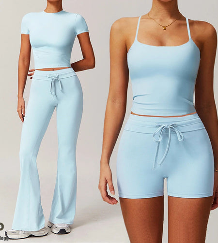 Women Gym Fitness Yoga Pants High Waist Flared Leggings Workout Runing Sport Leggings Women's Control Tummy Yoga Wide Leg Pants