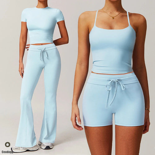 Load image into Gallery viewer, Women Gym Fitness Yoga Pants High Waist Flared Leggings Workout Runing Sport Leggings Women's Control Tummy Yoga Wide Leg Pants
