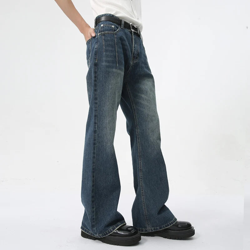 Summer Trendy Denim Pants High Street Washed Floor Mopped Jeans Men's Wear Trend Casual Male Trousers 9C5976