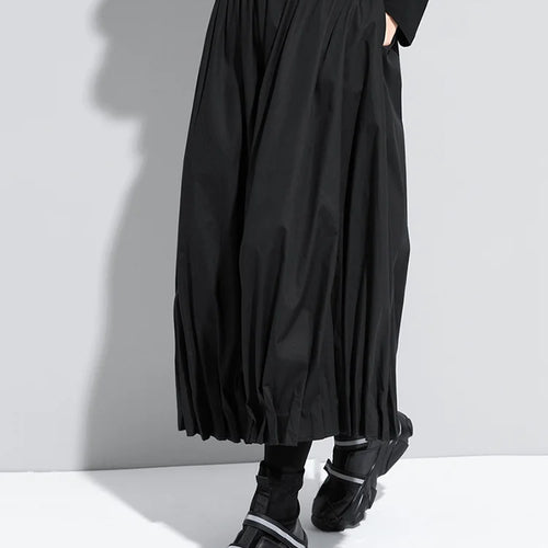 Load image into Gallery viewer, High Elastic Waist Black Pleated Split Wide Leg Trousers New Loose Fit Pants Women Fashion Tide Spring Autumn 2025 1DA618

