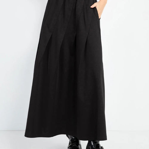 Load image into Gallery viewer, High Elastic Waist Black Brief Pleated Spliced A-line Half-body Skirt Women Fashion Tide New Spring Autumn 2025 1DJ0965
