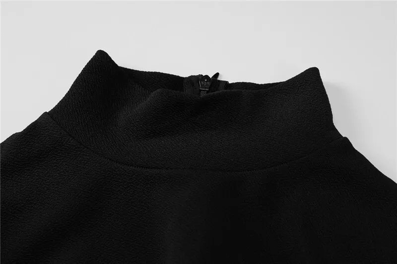 Turtleneck Long Sleeve Sexy Mini Dress For Women Autumn Fashion Ruched Draped Slim Fit Dress Ladies Elegant Dress