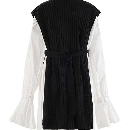 Load image into Gallery viewer, Women White Kniitting Irregular Big Size Shirt Dress New Turtleneck Long Sleeve Fashion Tide Spring Autumn 2025 CPDB269
