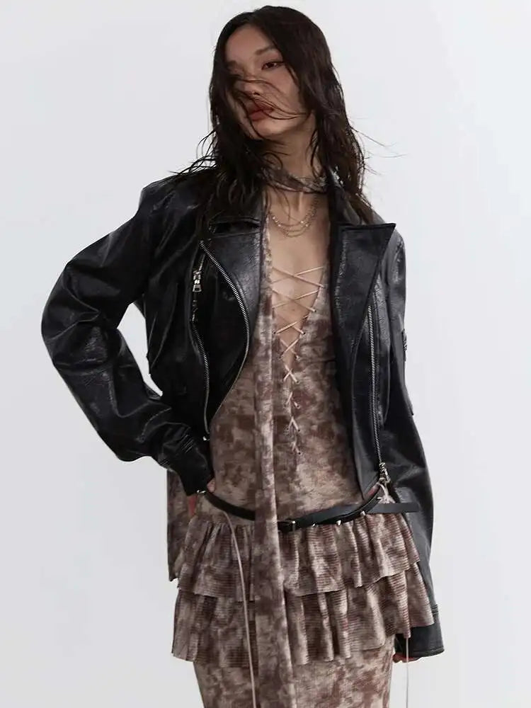 Women Beige Hollow Out Bandge Ruffles Long Elegant Dress New V-Neck Long Sleeve Fashion Tide Spring Autumn 2025 1DH4719