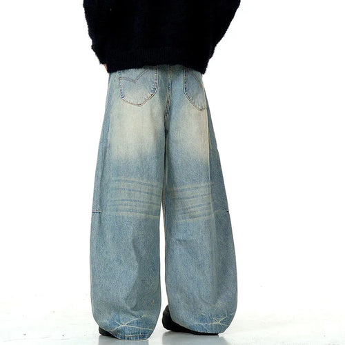 Load image into Gallery viewer, High Street Men's Jeans New American Style Loose Straight Leg Curved Knife Stylish Male Casual Denim Pants Summer 9W1722
