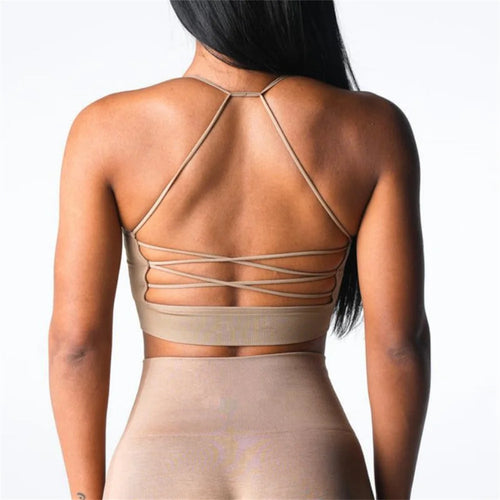 Load image into Gallery viewer, Pad Women Cross Strap Sport Beautiful Back Top Push Fitness Yoga Bra Gym Quick Dry Bra Fitness Top Sports Breathable Bra
