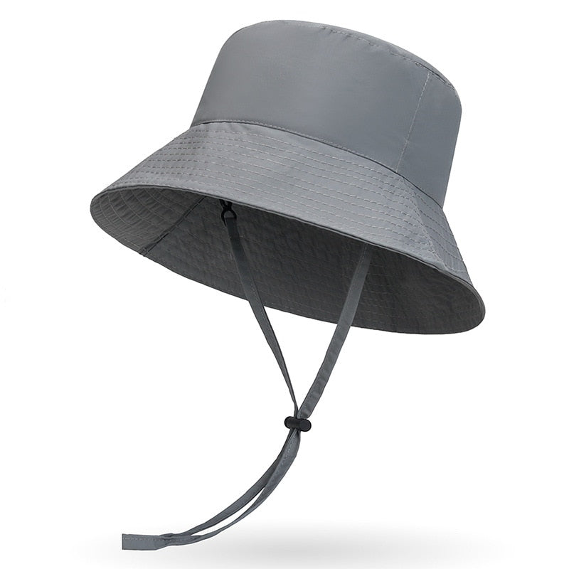 Summer Solid Bucket Hat for Women Men Outdoor Jungle Quick Dry Polyester Fisherman's Cap  Sun Protection Folded Hats