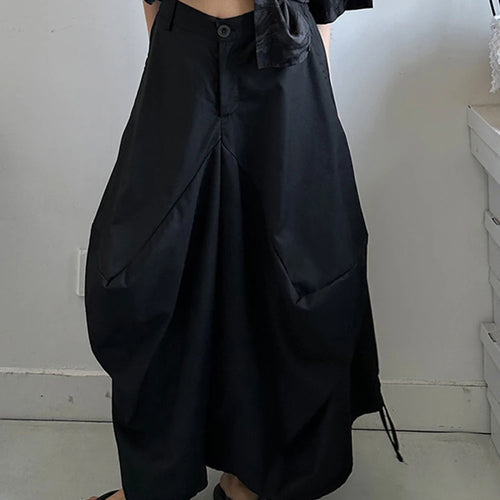 Load image into Gallery viewer, High Elastic Waist Black Irregular Bandage Shaped Wide Leg Pants New Trousers Women Fashion Spring Autumn 2025 1DJ1234
