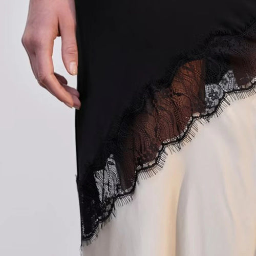 Load image into Gallery viewer, Hit Color Loose Dresses For Women Square Neck Sleeveless High Waist Temperament Minimalist Dress Female Fashion New
