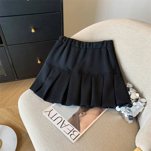Load image into Gallery viewer, Women Solid College Style High Waist Pleated Short Skirt Spring Summer Casual Versatile A-line Mini Skirt Fashion Simplicity New
