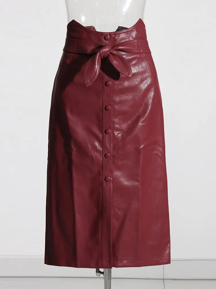 Asymmetrical Skirts For Women High Waist Patchwork Lace Up Mid Elegant Skirt Female Fashion Autumn Fashion