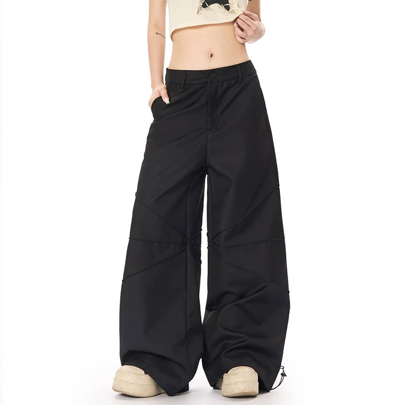 Men's Suit Pants New American Style Straight Leg Trendy High Street Patchwork Stylish Solid Color Male Clothing 9W1926