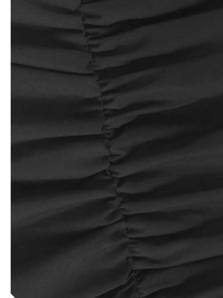 Women Khaki Pleated Spliced Big Size Midi Casual Dress New Round Neck Short Sleeve Fashion Tide Spring Summer 2025 1DH9811