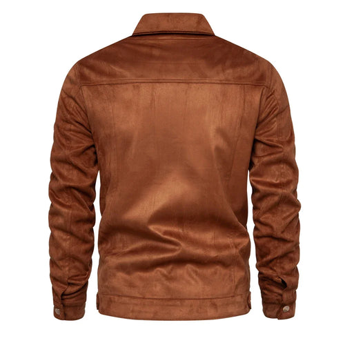 Load image into Gallery viewer, Autumn Winter Suede Leather Jacket Men Fashion Luxury Casual Turn Down Collar Men&#39;s Jacket
