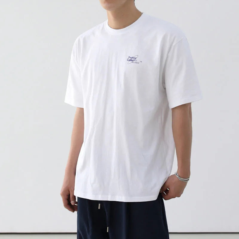 Men's T-shirts Letter Printed Short Sleeved Design New Summer Male Korean Solid Color  Loose Round Neck Pullover Top 9W1608