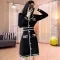 Autumn Winter Black White Patchwork High Wais A-line Knit Dress French Women's New Long Sleeved Slim Single Breasted Short Dress