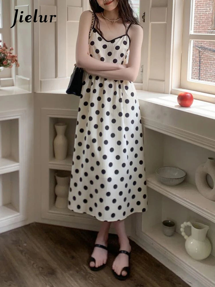 White Two-piece Dot Female Dresses French Style Summer V-neck Slim Casual Vacation Women's Dresses Birthday Party Club