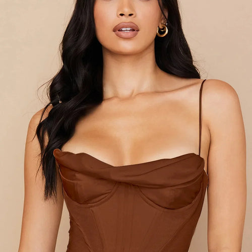 Load image into Gallery viewer, Thick Satin Bustier Corset Crop Top with Chest Pads Spaghetti Strap White Bodycon Top Summer Women Tops with Fishbone
