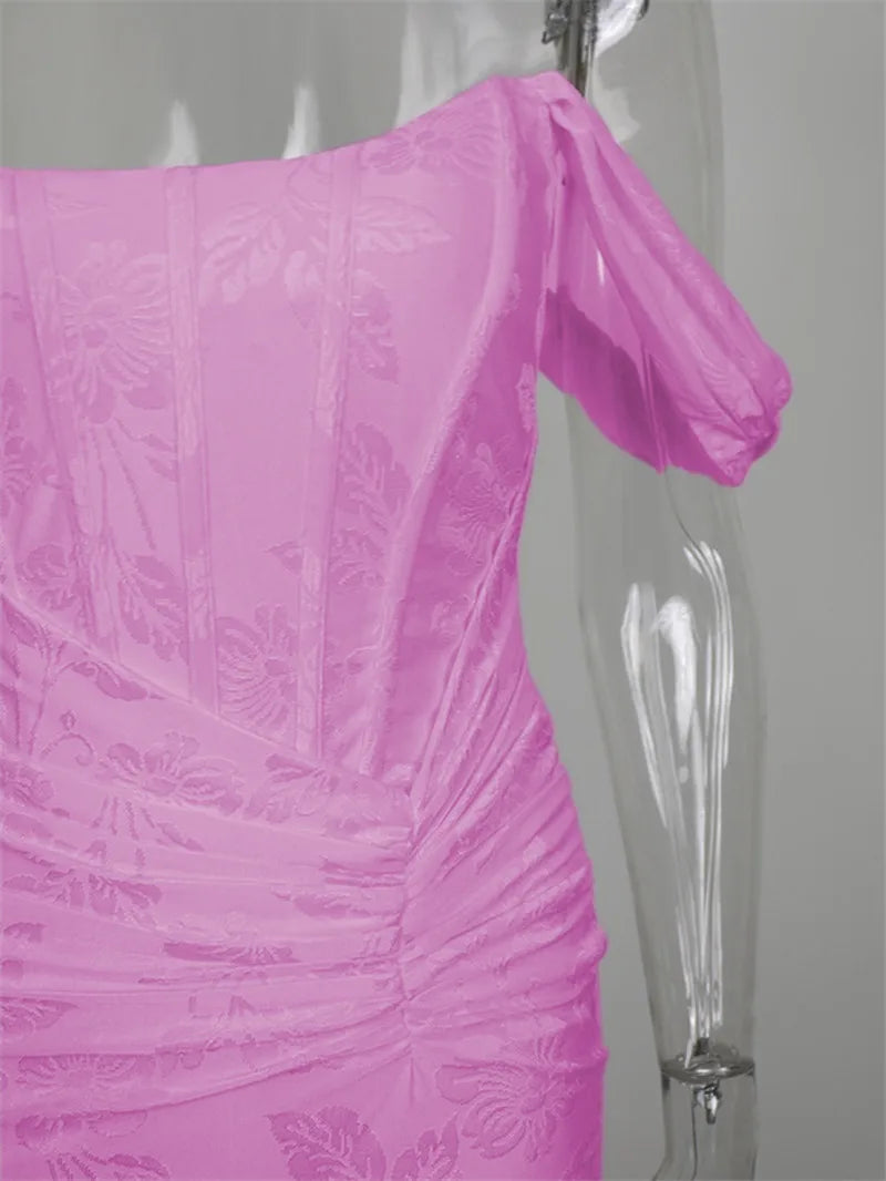 Off-shoulder Backless Sexy Evening Dress For Women Purple Sleeveless Strapless Ruched Bodycon Club Party Dress