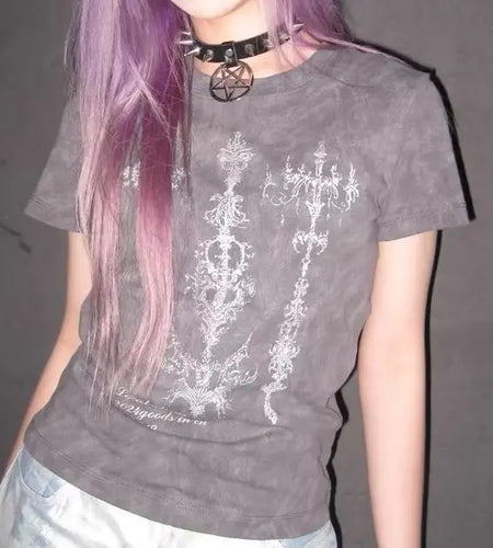 Cotton Woman Tshirts Crop Tops Fashion Print Summer Tees 2024 Ropa Mujer Tie-dye Short Sleeve O-neck T Shirt Casual Y2k T-shirt