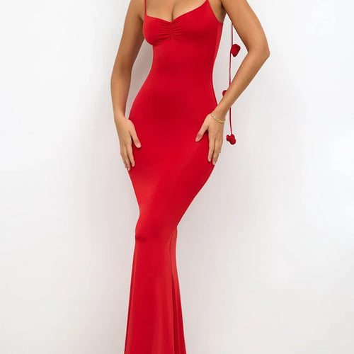 Load image into Gallery viewer, Spliced Appliques Solid Sexy Dresses For Women Square Collar Sleeveless High Waist Backless Temperament Bodycon Dress Female
