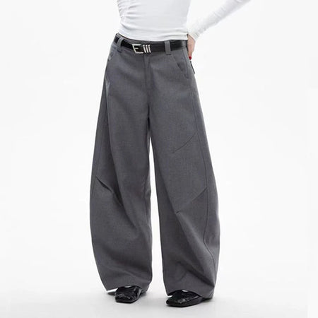 Male Suit Pants New American Style Curved Knife Trendy Men Trousers Solid Color Simple Handsome High Street Menwear 9W1695