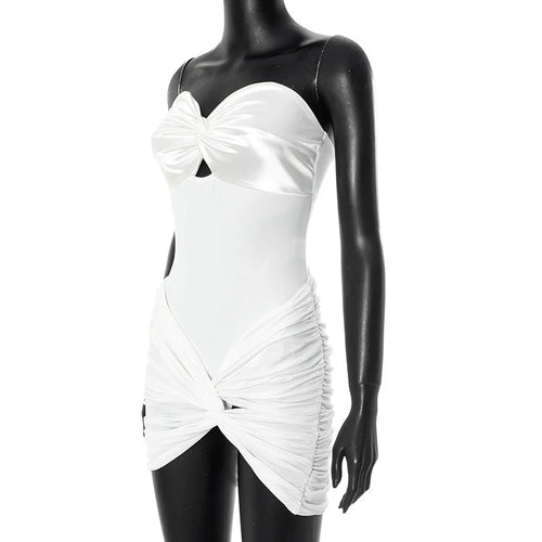 Load image into Gallery viewer, Sexy 2 Pieces Sets For Women Off-shoulder Strapless Hollow Out Bodysuit And Hot Skirt Two Pieces Sets Sexy Suit
