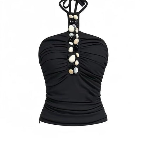 Load image into Gallery viewer, Solid Slimming Temperament Vests For Women Halter Sleeveless Tunic Temperament Chic Vests Female Fashion Style New
