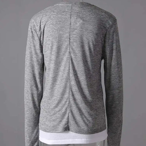 Load image into Gallery viewer, Women Black Gray Color-block Slim Knitting T-shirt New Round Neck Long Sleeve Fashion Tide Spring Autumn 2025 CPG2853
