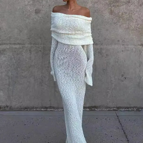 Load image into Gallery viewer, Elegant One Shoulder Bodycon Evening Long Dress For Women 2024 Autumn New Fashion Female Slim Party Club Vestido
