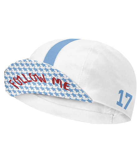 Follow Me 17 White Polyester Cycling Cap Outdoor Bicycle Sports For Quick Dry Balaclava Blue Star Breathable BIke Hats