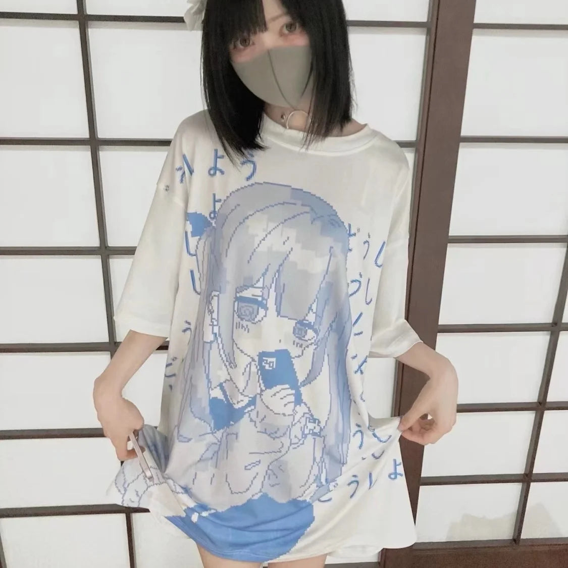 Shirts for Women Sweet Y2k Tshirts Japanese Summer Tees Short Sleeve O-neck Anime Oversized Tops Chic Casual Y2k T Shirt