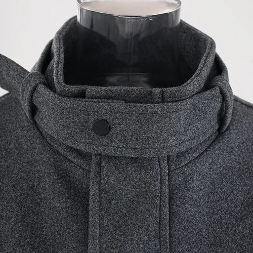 Load image into Gallery viewer, Woolen Men&#39;s Cotton Coats Stand Collar Solid Color Causal Big Pockets Loose Thickened Male Padded Jackets Winter CPG2533
