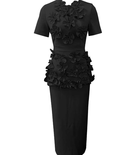 Solid Spliced Appliques Two Piece Set For Women O Neck Short Sleeve High Waist Skirt Sets Female Fashion Style New