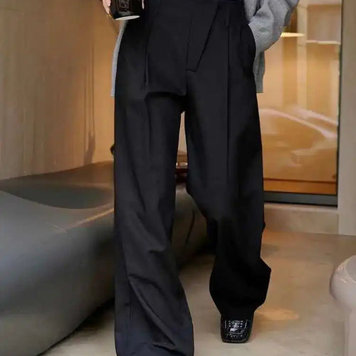 Load image into Gallery viewer, High Waist Black Brief Long Wide Leg Elegant Pants New Loose Fit Trousers Women Fashion Tide Spring Autumn 2025 1DH1033
