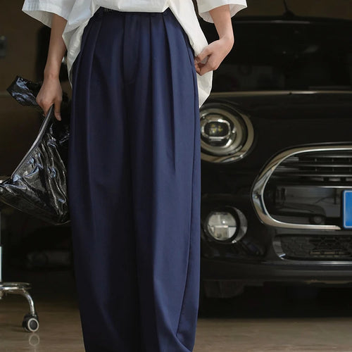 Load image into Gallery viewer, High Waist Apricot Pleated Brief Long Wide Leg Elegant Pants New Trousers Women Fashion Tide Spring Autumn 2025 1DH5260
