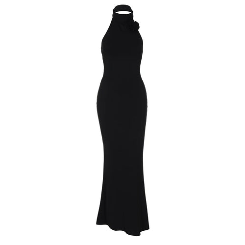 Load image into Gallery viewer, Flower Sleeveless Sexy Maxi Dress For Women Gown Fashion Halter Backless Bodycon Evening Club Long Dress Vestido
