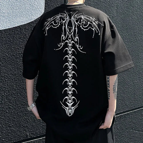 Load image into Gallery viewer, Men's T-shirts Short Sleeve New Krorean Fashion Embroidery Nail Pad Shoulder Decoration Tide Male Pullover Top 9W1664
